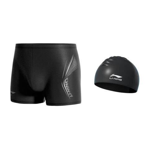 Li Ning Swimming Equipment Sets Polyester Indoor Swimming Pool Men’s Black