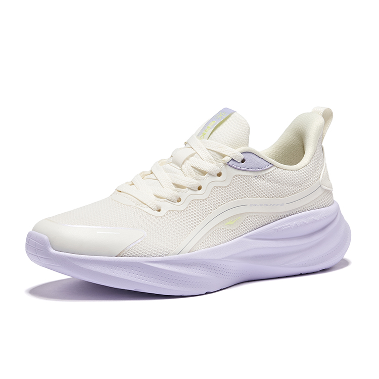 Erke Cushioning Breathable Rebound Low top Casual Running Shoes Women’s Microcrystal White Lilac