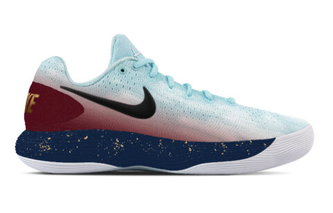 Nike Hyperdunk 2017 Champion Starry Sky, Heart Box Cushioning Coverage Support Low top Basketball Shoes Men’s Blue Red