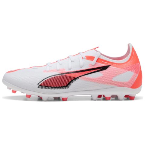 PUMA Ultra 5 Match MG Multi Ground Abrasion Resistant Soccer Shoes Men’s White