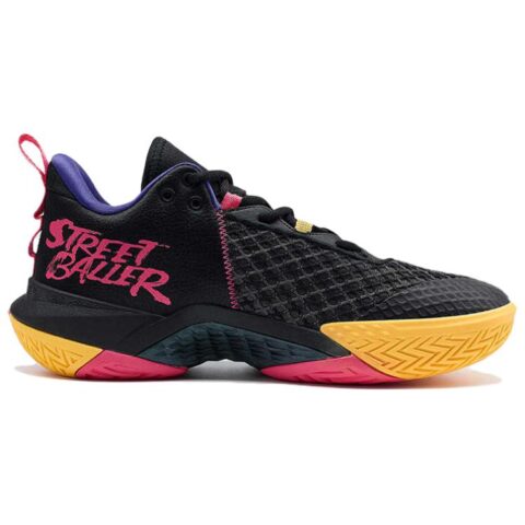 PEAK Abrasion Resistant Slip Resistant Low top Basketball Shoes Men’s Black Yellow Red