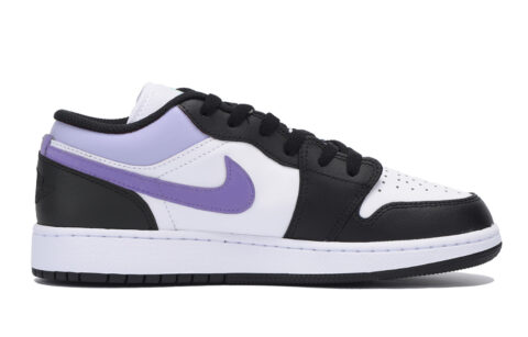 Jordan Air Jordan 1 Abrasion Resistant Slip Resistant Low top Vintage Basketball Shoes Men’s Black White Purple