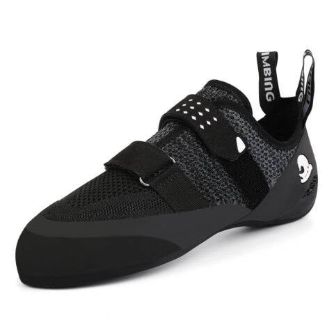 LUFU Slip Resistant And Abrasion Resistant Coverage Low top Rock Climbing Shoes Unisex Black