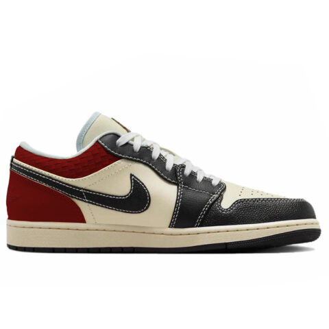 Jordan Air Jordan 1 Slip Resistant Abrasion Resistant Low top Vintage Basketball Shoes Men’s Black