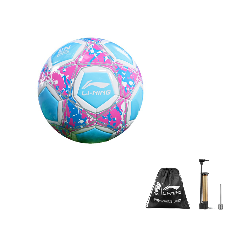 Li Ning Size 4/5 Soccer Ball TPU Machine Stitched Soccer Ball Unisex Blue Pink