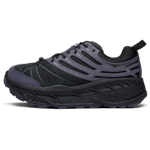 HOKA ONE ONE Stinson Evo OG Classic And Versatile Synthetic Leather, Leather Running Shoes Unisex Black Purple
