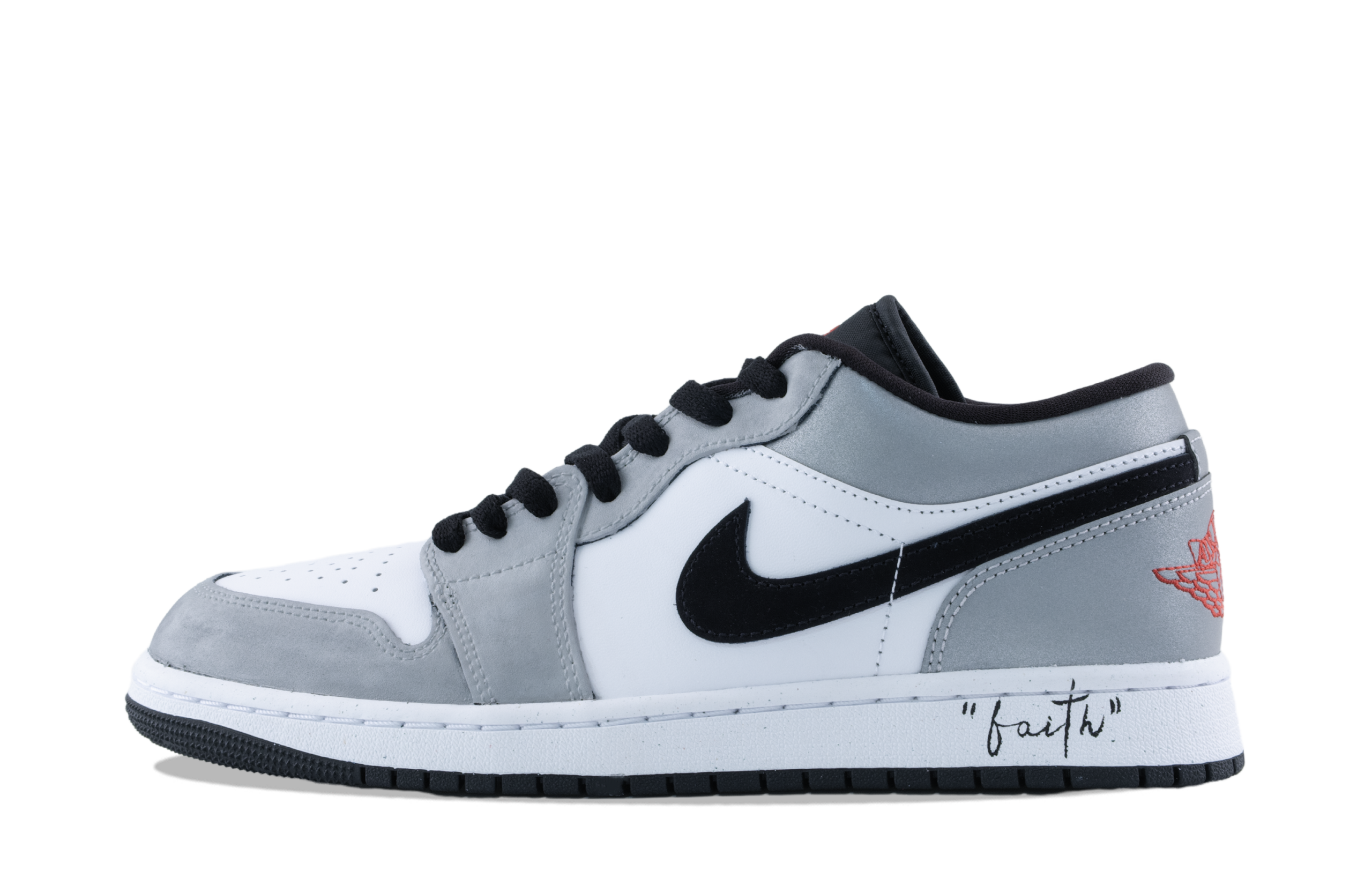 Jordan Air Jordan 1 Slip Resistant Abrasion Resistant Low Top Vintage Basketball Shoes Unisex Smoke Gray