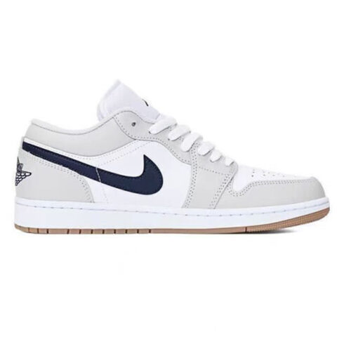 Jordan Air Jordan 1 Slip Resistant Abrasion Resistant Low top Vintage Basketball Shoes Unisex White