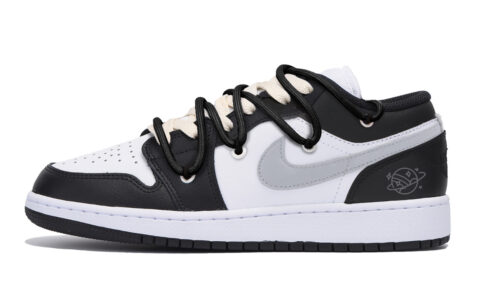 Jordan Air Jordan 1 Abrasion Resistant Slip Resistant Low top Vintage Basketball Shoes Men’s Black White Gray
