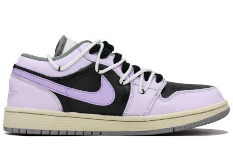 Jordan Air Jordan 1 Cushioning Low top Vintage Basketball Shoes Unisex Romantic Purple