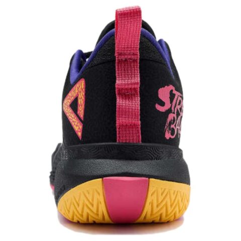 PEAK Abrasion Resistant Slip Resistant Low top Basketball Shoes Men’s Black Yellow Red