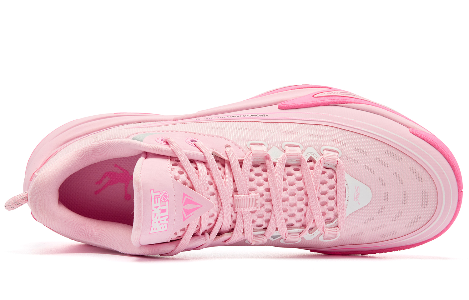 QIAODAN Poisonous Fangs TEAM Cushioning Slip Resistant Breathable Coverage Rebound Low top Basketball Shoes Men’s Pink