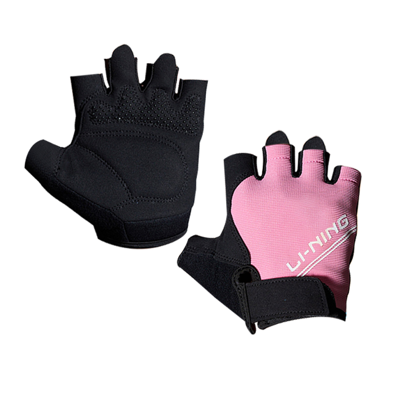 Li Ning Cycling Gear Bicycle Fitness Strength Training Palm Protection Unisex Polyester/Elastane Pink