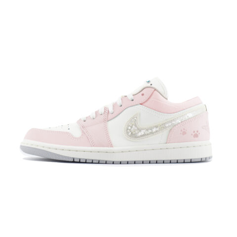 Jordan Air Jordan 1 Creative Art Abrasion Resistant Abrasion Resistant Low top Vintage Basketball Shoes Women’s