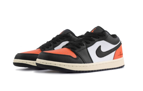 Jordan Air Jordan 1 Shattered Leather Low top Vintage Basketball Shoes Unisex Black White