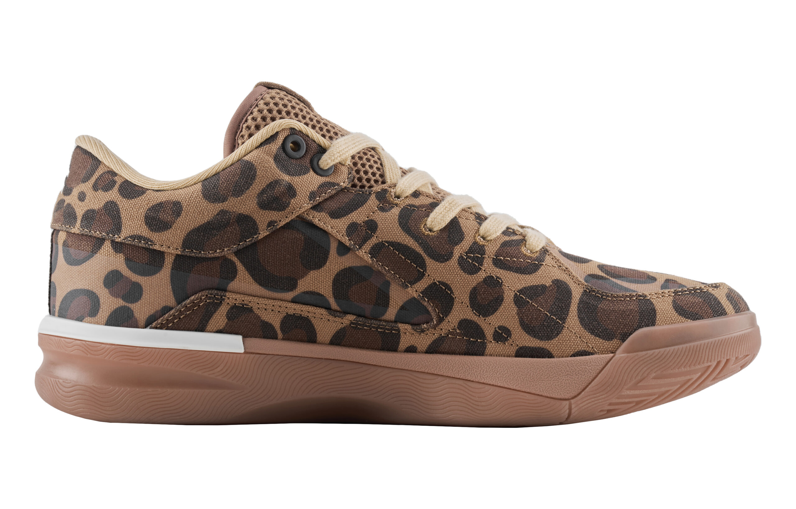 UZIS Cushioning Abrasion Resistant Breathable Anti Rollover Low top Basketball Shoes Men’s Brown Leopard Print