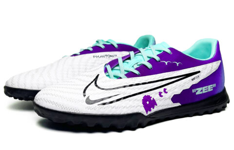 Nike Phantom GX Cushioning Abrasion Resistant Breathable Soccer Shoes Unisex Purple White