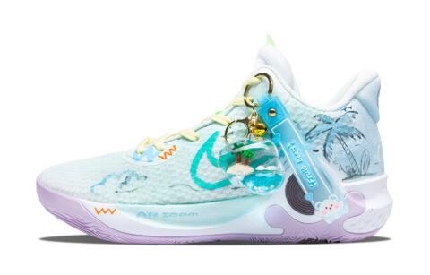 Nike KD Trey 5 X Slip Resistant Abrasion Resistant Mid top Vintage Basketball Shoes Unisex Blue Green