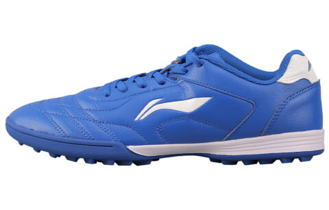 Li Ning TF Turf Artificial Turf Cushioning Slip Resistant Abrasion Resistant Lightweight Soccer Shoes Men’s Blue White