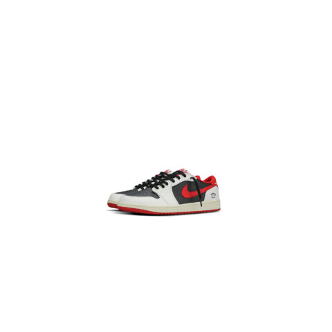 Jordan Air Jordan 1 Leather Low top Vintage Basketball Shoes Unisex Beige White Red