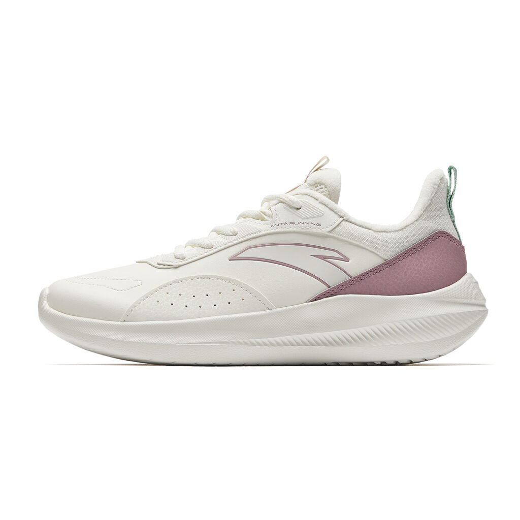 Anta Liuyun Breathable Cushioning Low top Casual Running Shoes Women’s Ivory White Taro Purple