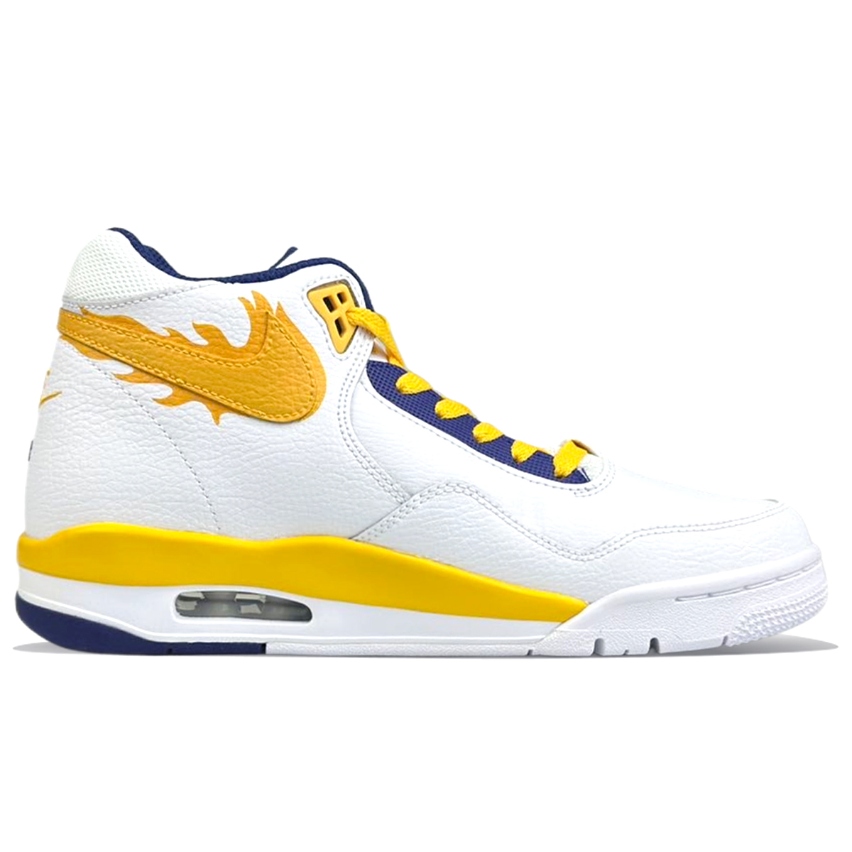Nike Flight Legacy Slip Resistant Slip Resistant Mid top Vintage Basketball Shoes Men’s White Yellow