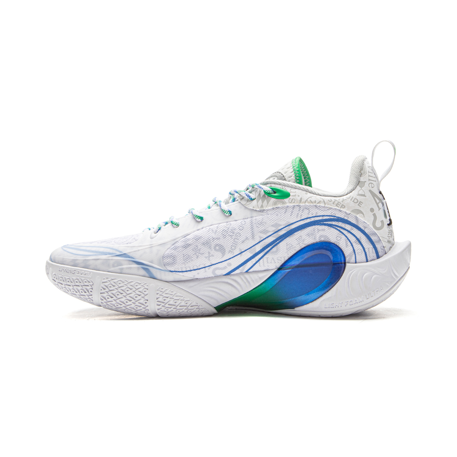 Li Ning DLO1 Cushioning Slip Resistant Abrasion Resistant Rebound Grip Low top Basketball Shoes Men’s White Gray