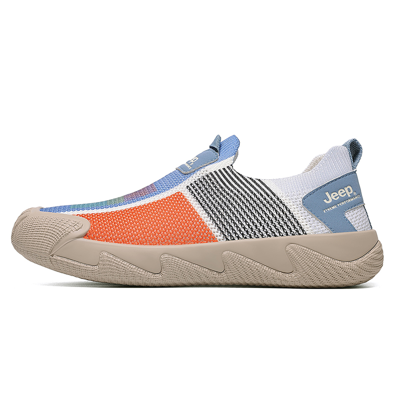 Jeep Fabric Abrasion Resistant, Breathable, Lightweight Low top Casual Shoes Men’s Beige Blue