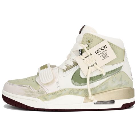 Jordan Legacy 312 Slip Resistant Abrasion Resistant High top Vintage Basketball Shoes Men’s White Green