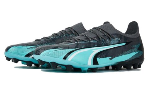 PUMA Ultra Ultimate MG Multi Ground Cushioning, Wear Resistant Soccer Shoes Unisex Black Blue