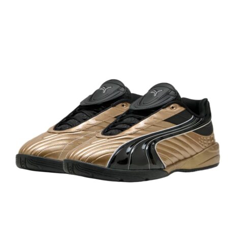 PUMA V S2 Goalgetter Fabric Abrasion Resistant Soccer Shoes Unisex Black Gold