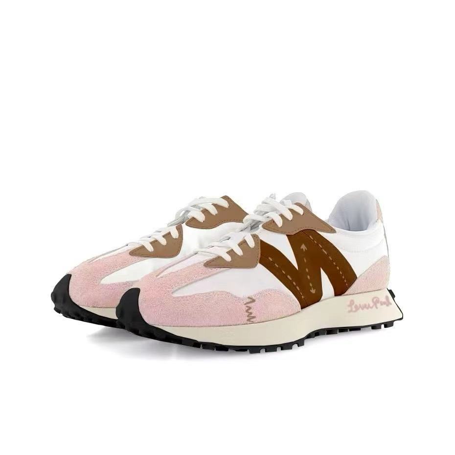 New Balance NB 327 Cushioning Abrasion Resistant Coverage Support Thermal Low top Running Shoes Unisex Pink