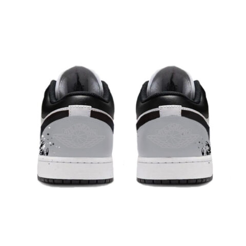 Jordan 1 Gray Ink Assassin Abrasion Resistant Low top Vintage Basketball Shoes Men’s Black Gray