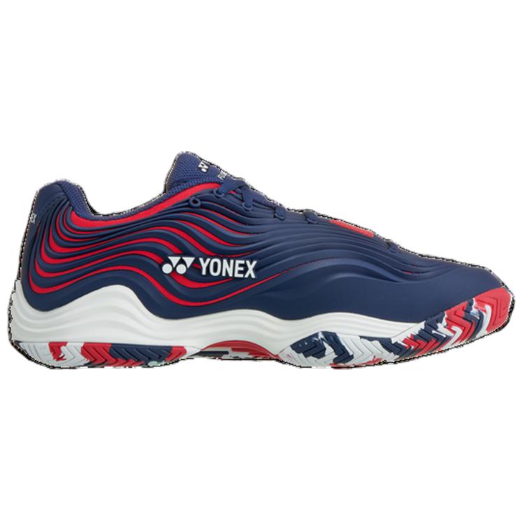YONEX Slip Resistant Abrasion Resistant Low top Tennis Shoes Unisex Navy Blue Red