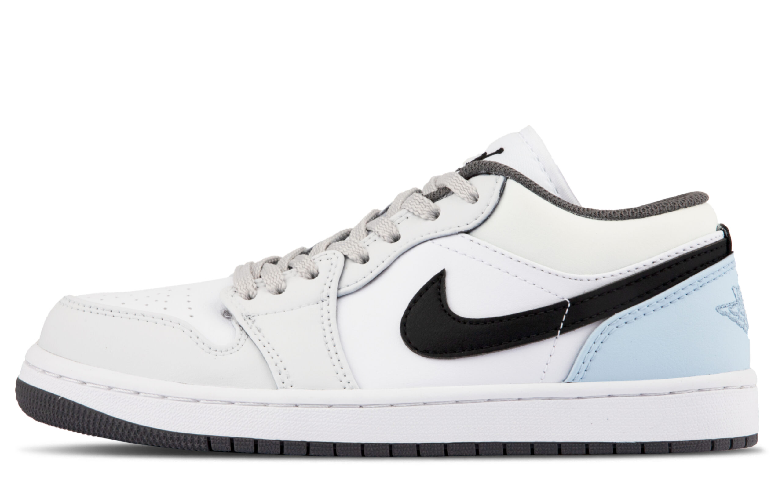 Jordan Air Jordan 1 Iron Grey Ice Blue Mist Leather Cushioning Low top Vintage Basketball Shoes Unisex Blue Green