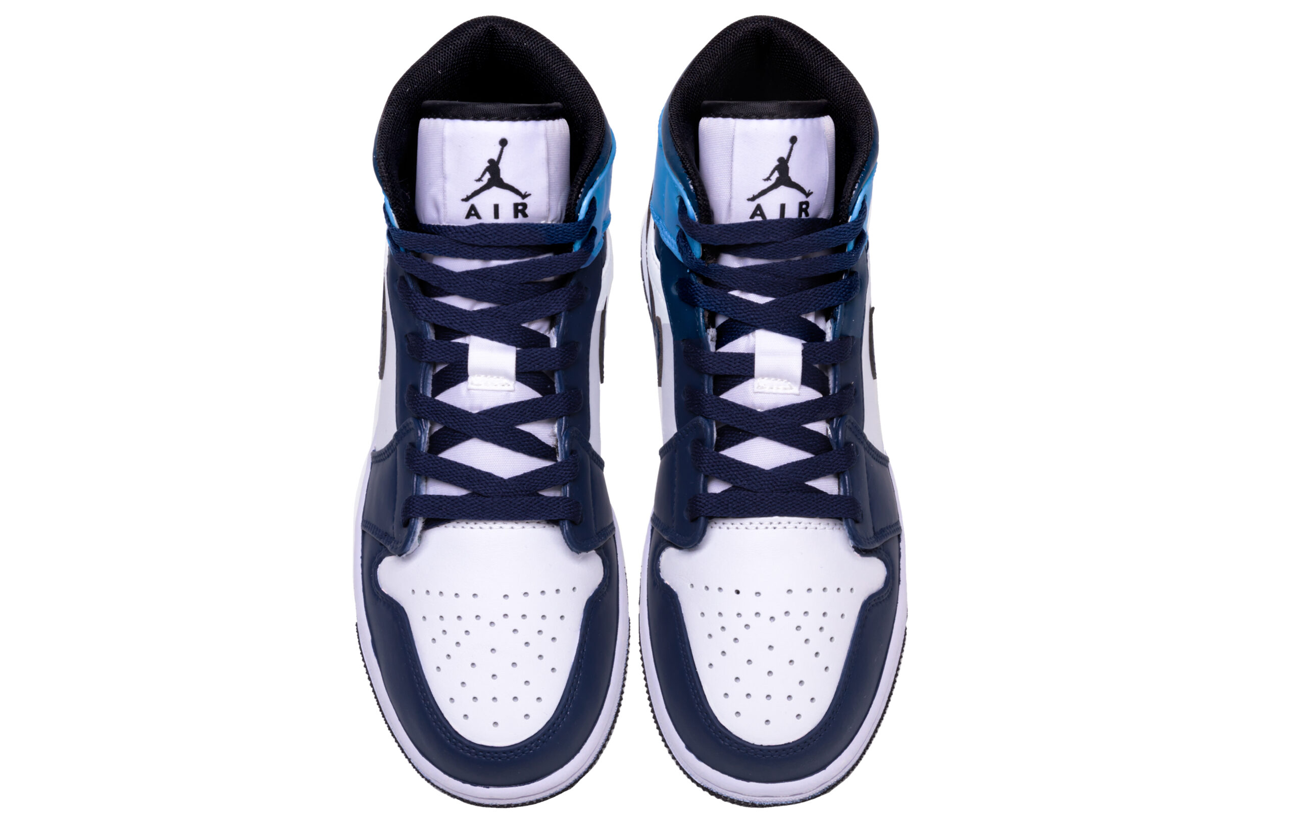 Jordan Air Jordan 1 Abyssal Ore Leather Mid top Vintage Basketball Shoes Unisex Blue White