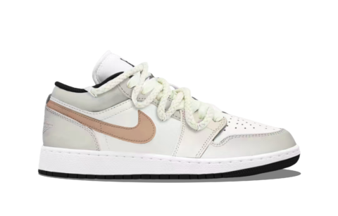 Jordan Air Jordan 1 Low Heartfelt Moment Abrasion Resistant Low top Vintage Basketball Shoes Unisex White Brown