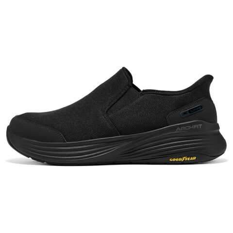 Skechers Gowork Stability 2.0 Slip on Flash Shoes Slip Resistant Support Low top Casual Shoes Men’s All Black