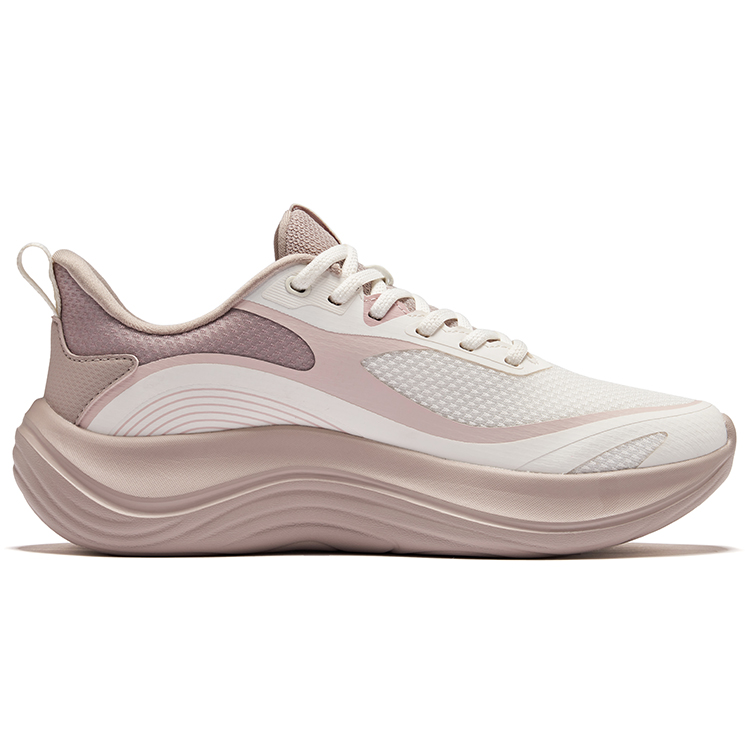 Erke Business Style Running Shoes Women’s Low Top Microcrystal White Pearl Milk Tea