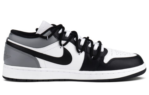 Jordan Air Jordan 1 Abrasion Resistant Abrasion Resistant Low top Vintage Basketball Shoes Unisex Black White Gray