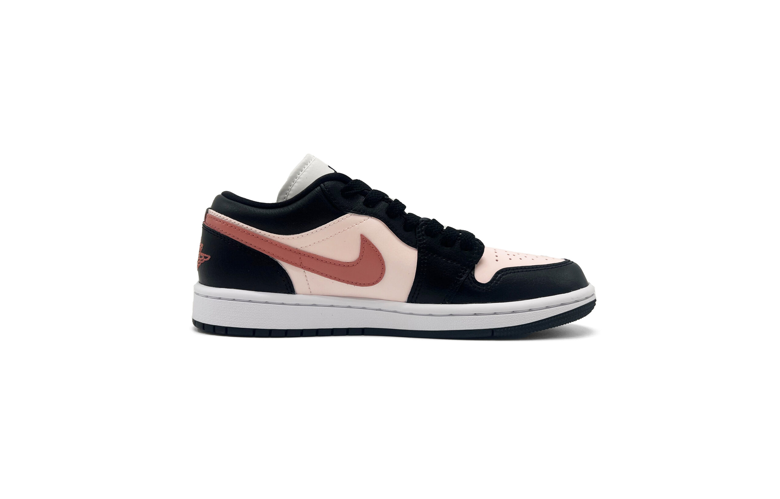 Jordan Air Jordan 1 Abrasion Resistant Low top Vintage Basketball Shoes Unisex Black Pink