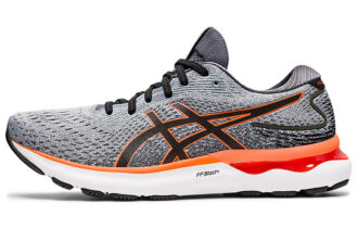 ASICS Gel Nimbus 24 Sheet Rock Grey Shocking Orange