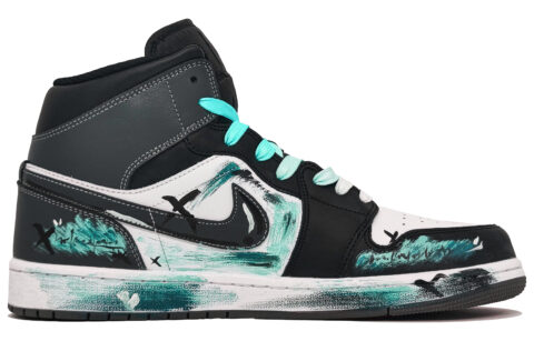 Jordan Air Jordan 1 Abrasion Resistant Abrasion Resistant Mid top Vintage Basketball Shoes Men’s Lake Cyan