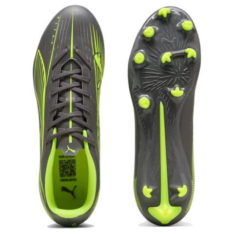 PUMA Ultra 5 Play Artificial Turf Abrasion Resistant Soccer Shoes Unisex Gray Green
