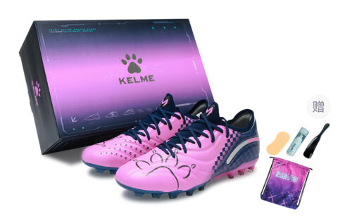 KELME Master 2.0 MG Multi Ground Cushioning Abrasion Resistant Rebound Soccer Shoes Unisex Dark Blue Neon Pink