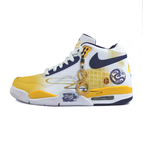 Nike Flight Legacy Leather Cushioning Slip Resistant Abrasion Resistant Mid top Vintage Basketball Shoes Men’s