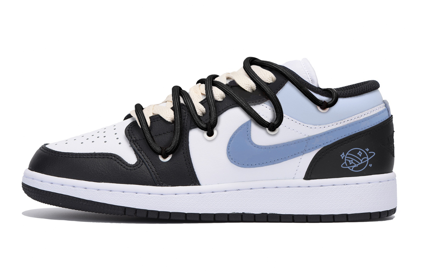 Jordan Air Jordan 1 Abrasion Resistant Low top Vintage Basketball Shoes Men’s Black Blue
