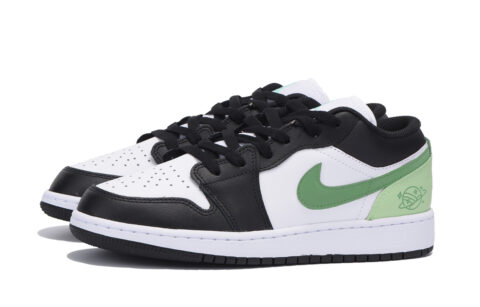 Jordan Air Jordan 1 Slip Resistant Abrasion Resistant Low top Vintage Basketball Shoes Men’s Black Green