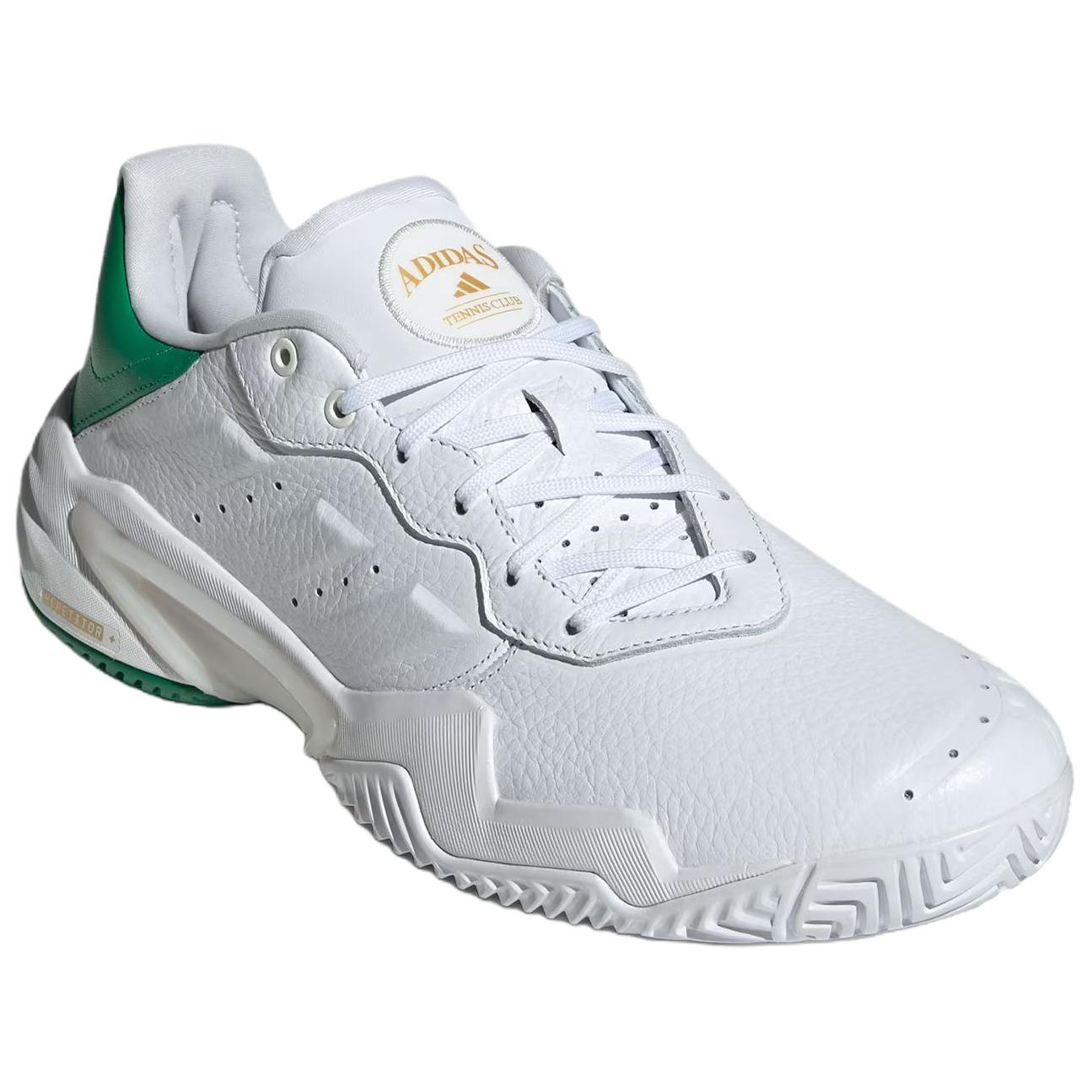 Adidas Barricade 13 Slip Resistant Abrasion Resistant Low top Tennis Shoes Men’s White Green