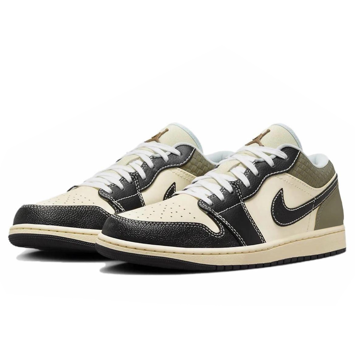 Jordan Air Jordan 1 Slip Resistant Abrasion Resistant Low top Vintage Basketball Shoes Men’s Black